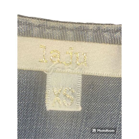 Laju Women's Blue Dark Wash Chambray V-Neck Long-Sleeve Shift Dress Size XS - Picture 5 of 6